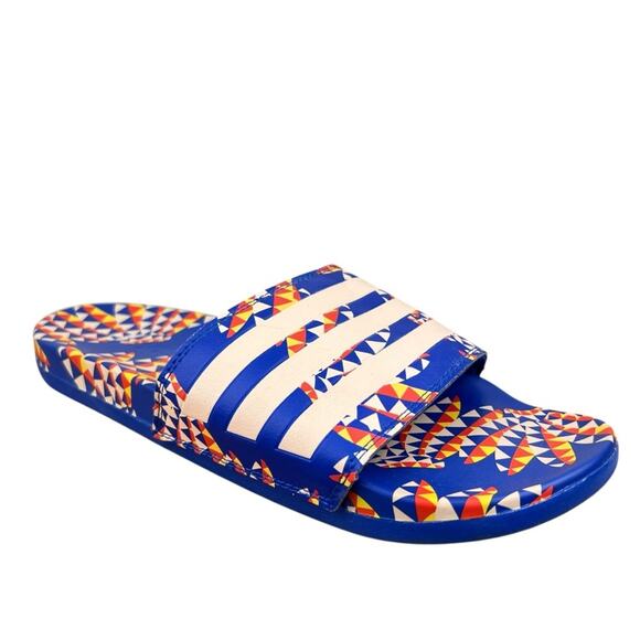 adidas Shoes - FARM Rio Slide Sandals Adidas Collab Women's Sz 10 Psychedelic Wave Blue Summer